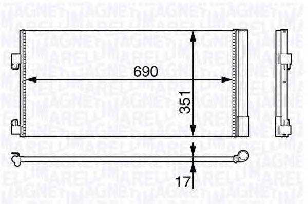 MAGNETI MARELLI 350203709000 Конденсатор, кондиціонер