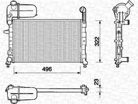 MAGNETI MARELLI 350213105000 Радіатор, охолодження двигуна