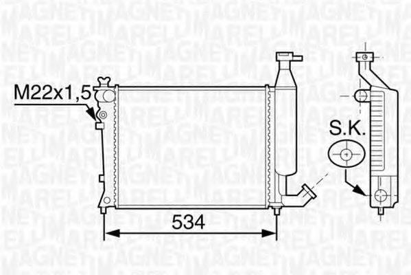 MAGNETI MARELLI 350213117700 Радіатор, охолодження двигуна