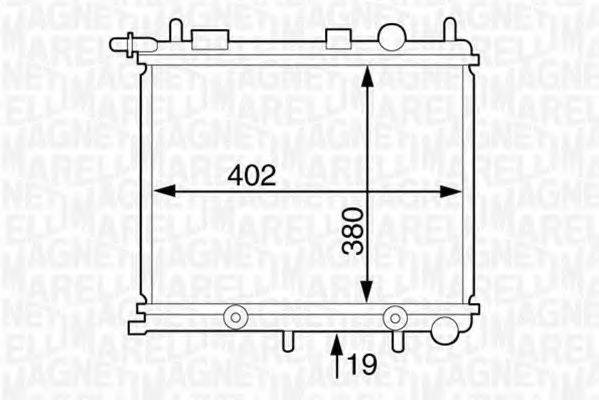 MAGNETI MARELLI 350213125700 Радіатор, охолодження двигуна