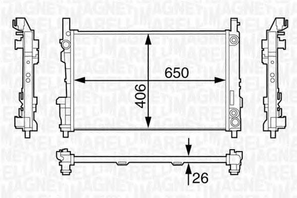 MAGNETI MARELLI 350213126700 Радіатор, охолодження двигуна