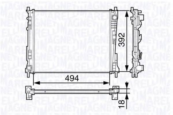 MAGNETI MARELLI 350213132200 Радіатор, охолодження двигуна