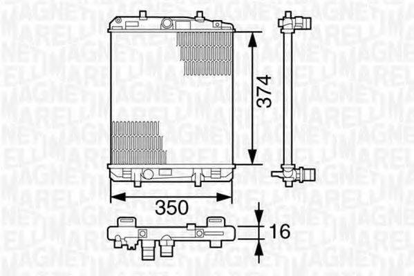 MAGNETI MARELLI 350213393000 Радіатор, охолодження двигуна