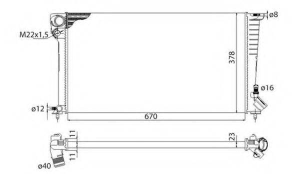 MAGNETI MARELLI 350213118503 Радіатор, охолодження двигуна