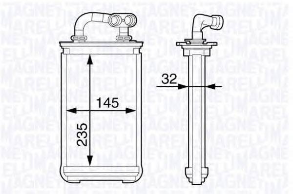 MAGNETI MARELLI 350218336000 Теплообмінник, опалення салону