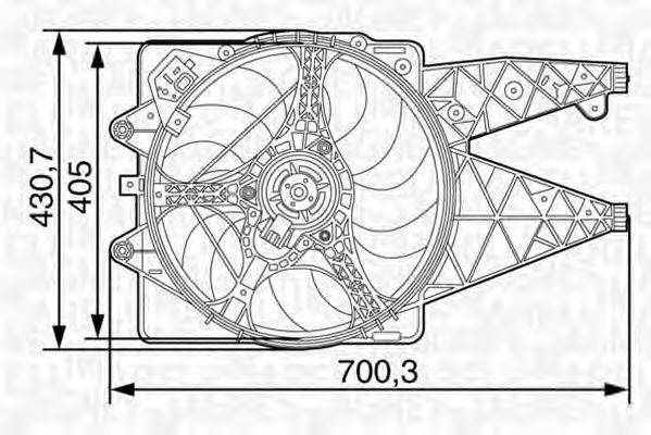 MAGNETI MARELLI 069422446010 Вентилятор, охолодження двигуна